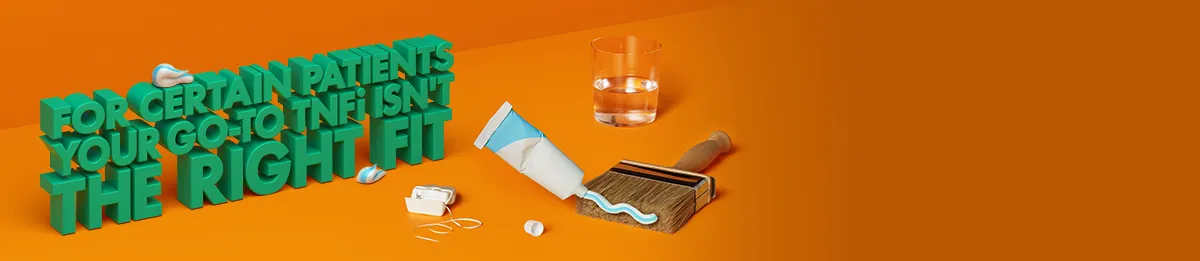 Image of toothpaste being put onto a paint brush. The image also contains a glass of water that is half full, an open dental floss container on its side with floss coming out of it, a toothpaste container cap, and small amounts of toothpaste in front of and on top of 3D copy text.